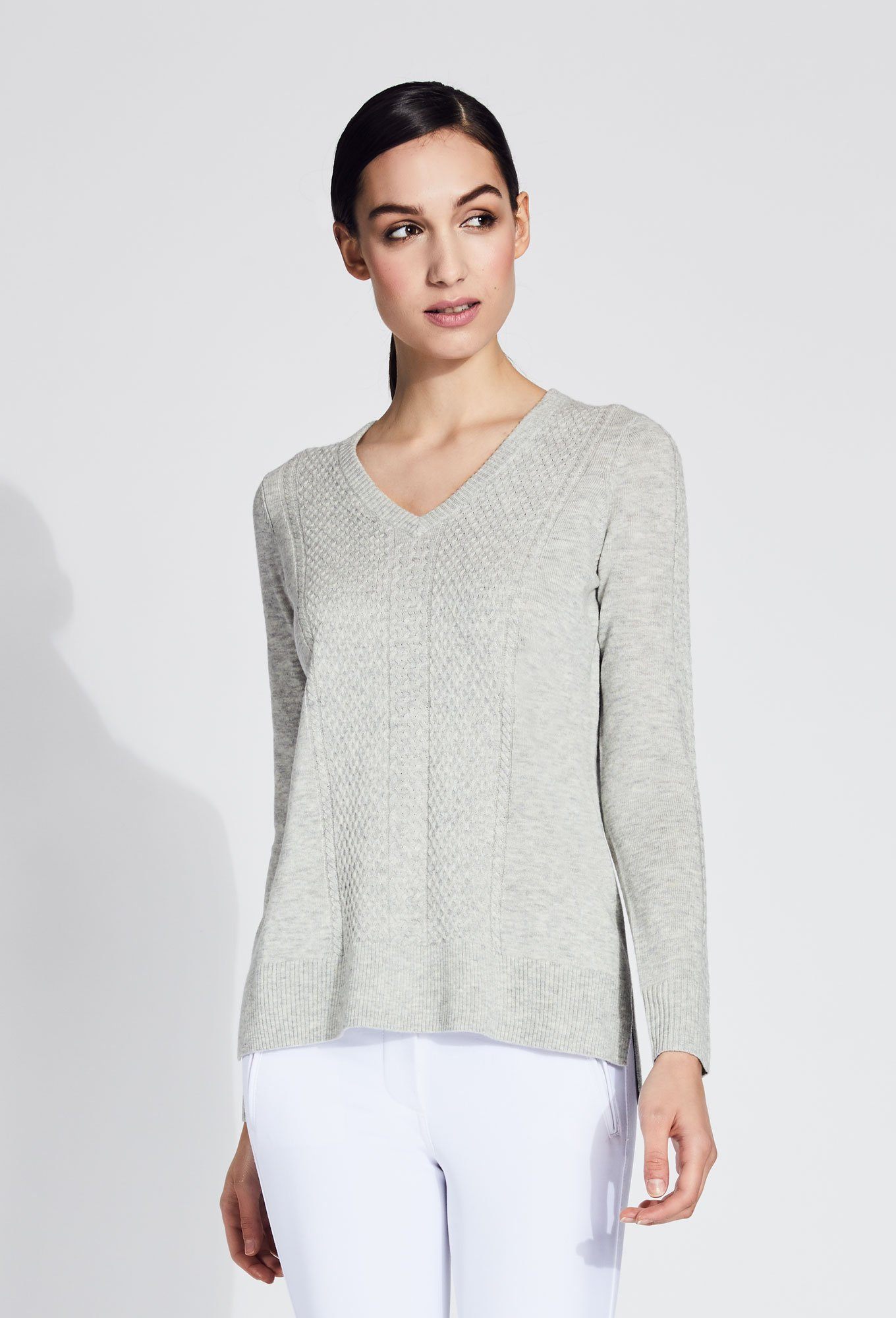 Grace V Neck Cashmere Sweater Asmar Equestrian